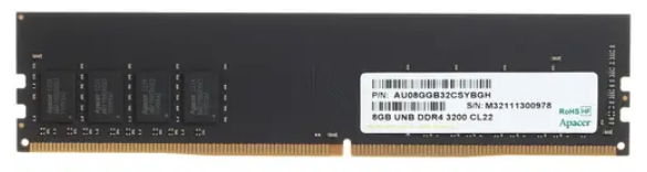 DDR4 Apacer 8 Gb EL.08G21.GSH, DDR4, 8 GB ,DIMM <3200MHz> CL22