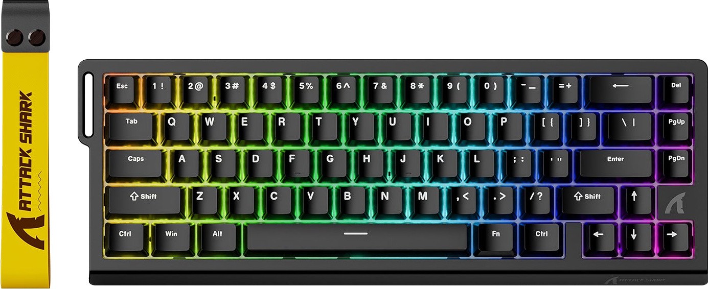 Клавиатура Attack Shark X68 HE Black, Mechanical, 66 keys, USB-C, EN/RU/KZ