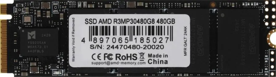 480 GB SSD AMD RADEON R3 M.2 PCIe 3.0 R3300/W2200 R3MP30480G8