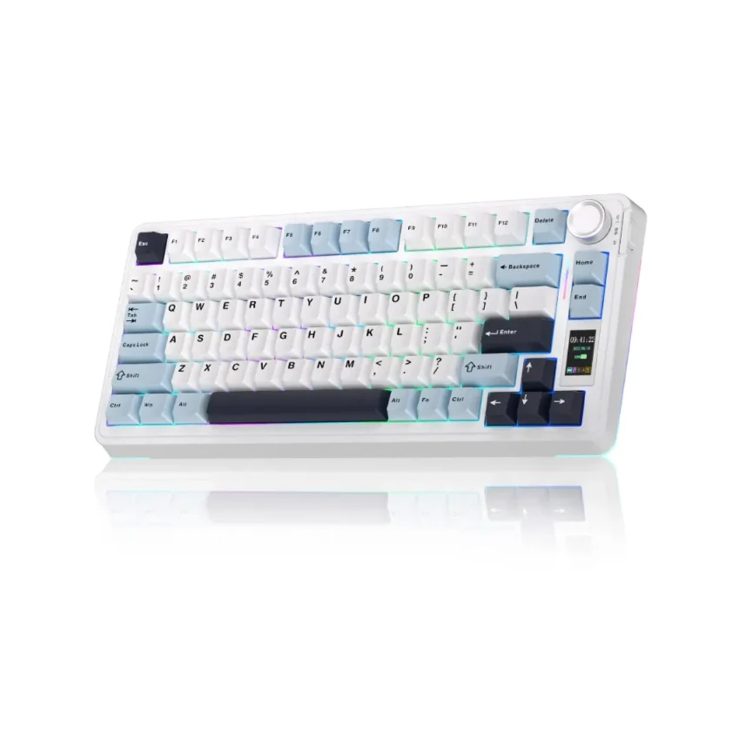 Клавиатура AULA S75 Pro Light Blue+White+Black-Purple, mechanical, Seiya switch, EN, 2.4/BT/USB-C