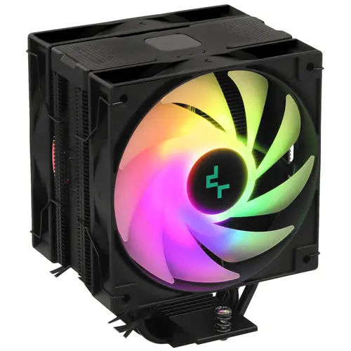 Кулер для процессора, Deepcool, AG400 DIGITAL PLUS R-AG400-BKADMP-G-1, Intel 1700/1200/115х и AMD AM5/AM4, 220W, 2*120мм ARGB, 500-2100±10%/об/м, 75,8