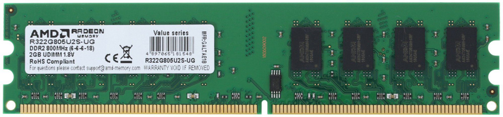 DDR II  800/2G AMD Radeon R3 Value, R322G805U2S-UG, DDR2, 2 GB ,DIMM <800MHz> CL6