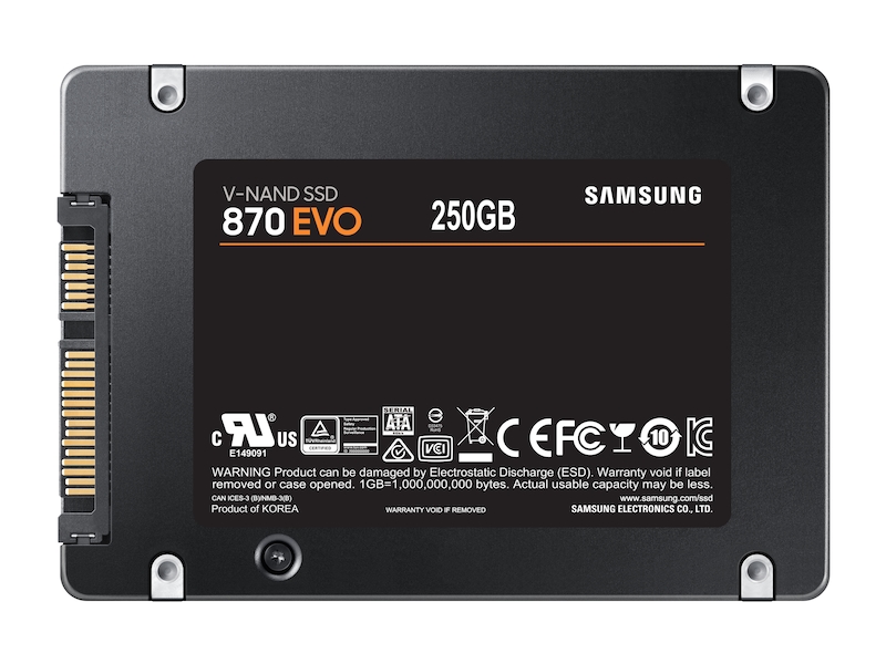 250 GB SSD Samsung MZ-77E250BW,SATA 870 EVO, SATA 6Gb/s, 7mm