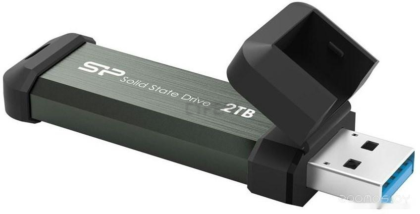 SSD внешний 2000 GB Silicon Power MS70, 2TB, Серый ,SSD USB 2 TB SP00UF3S70V1G, USB 3.2, grey