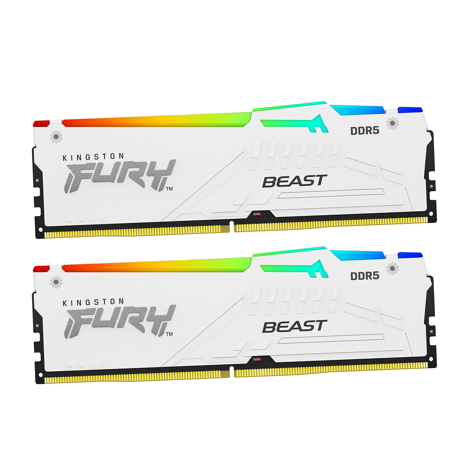 DDR5 Kingston 32 Gb KIT Fury Beast RGB, KF564C32BWAK2-32, DDR5, 32 GB, white ,DIMM kit <6400MHz> (2x16GB), CL32