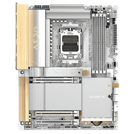 Мат.плата AMD Gigabyte X870E AERO X3D WOOD, AM5, X870E, 4xDDR5 4400/4800/5200/9000(OC), 4xSATA3, 4xM.2 (2xPCIe 5.0 x4/x2, 2xPCIe 4.0 x4/x2), Raid, 1xH