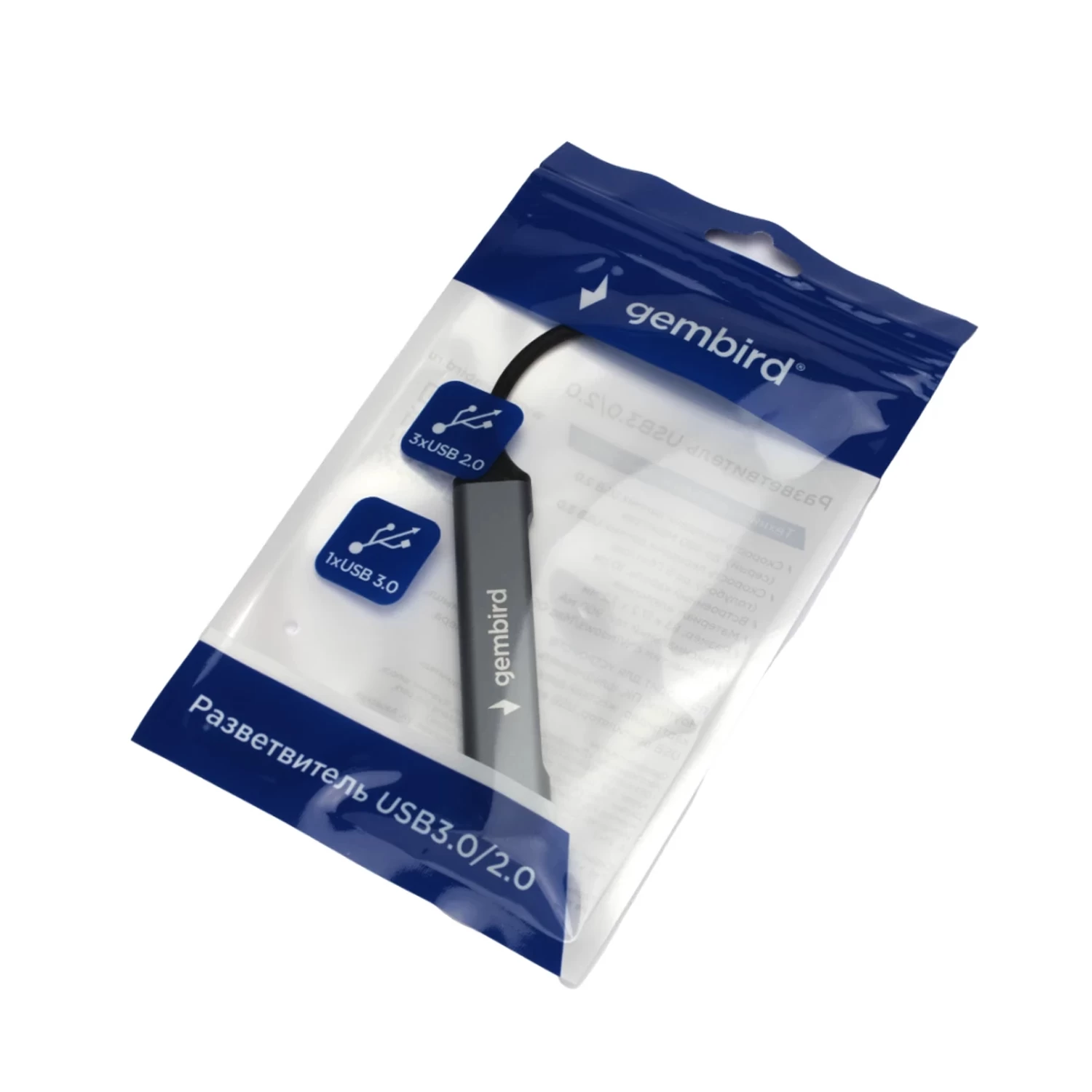 Расширитель USB Gembird  UHB-C202 ,Hub 3 port, Type-C, USB 2.0/3.0, black
