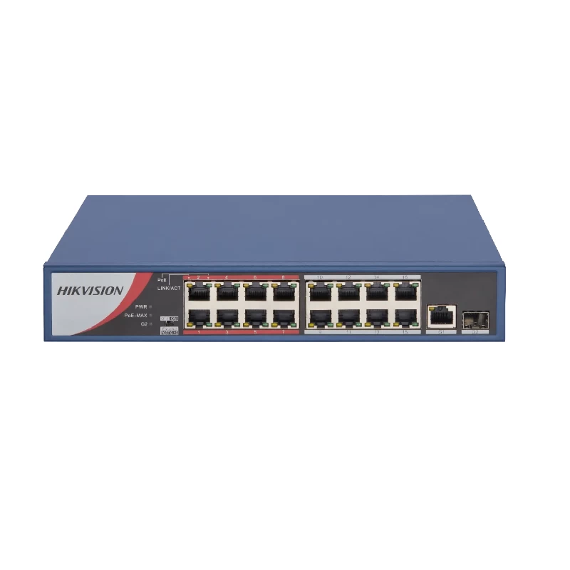 Сетевой коммутатор Hikvision DS-3E0318P-E/M(C) ,Switch 16 port 10/100/1000M 16xGE PoE, 1xRJ45 GE, 1x