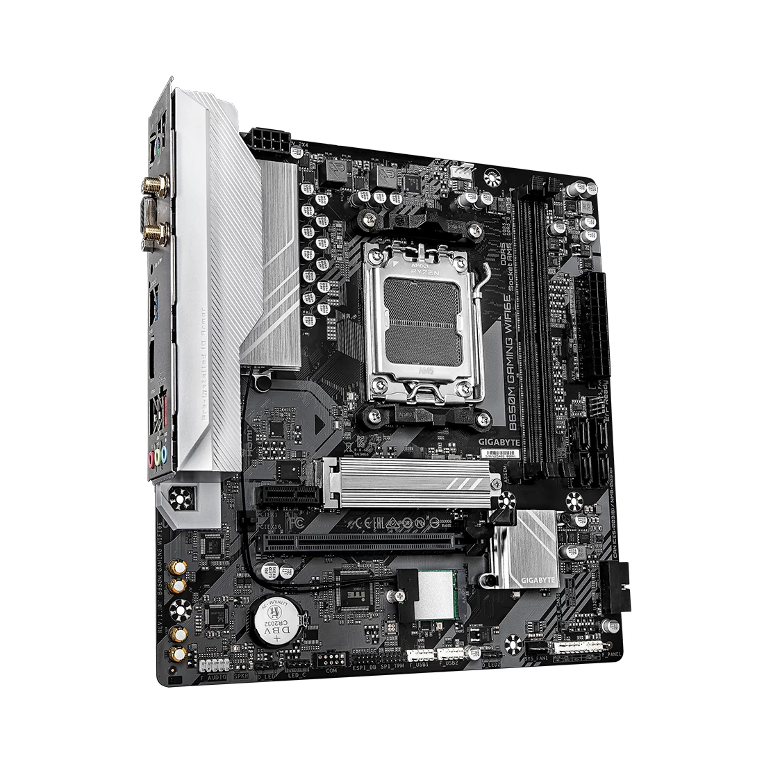 Мат.плата AMD Gigabyte B650M GAMING WIFI6E, AM5, B650, 2xDDR5 4400/4800/5200/6400(OC), 4xSATA3, 1xM.2 (PCIe 4.0 x4/x2), RAID, 1xHDMI, 1хD-Sub, 1xPCI-E