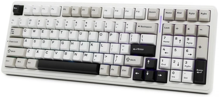 Клавиатура AULA F99, Light Grey+White+Dark Grey, mechanical, Reaper switch, EN/RU/KZ, 2.4/BT/cable