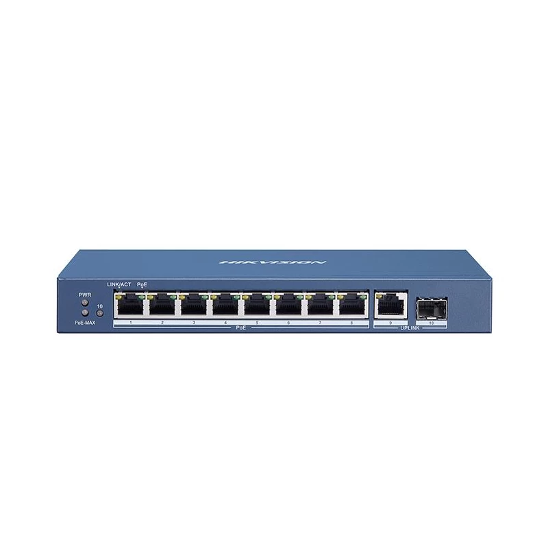 Сетевой коммутатор Hikvision DS-3E0510P-E ,Switch 8 port 10/100/1000M 8 x Gb PoE + 1 x RJ45 10/100/1