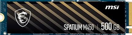 500 Gb SSD M.2 MSI SPATIUM M450 M.2 PCIe NVMe R3600Mb/s W2300MB/s SPATIUM M450