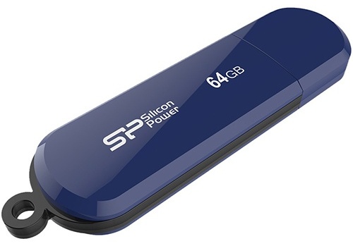USB 2.0 64GB Silicon Power LuxMini 320, SP064GBUF2320V1B, 64GB, Синий ,flash USB 2.0, blue