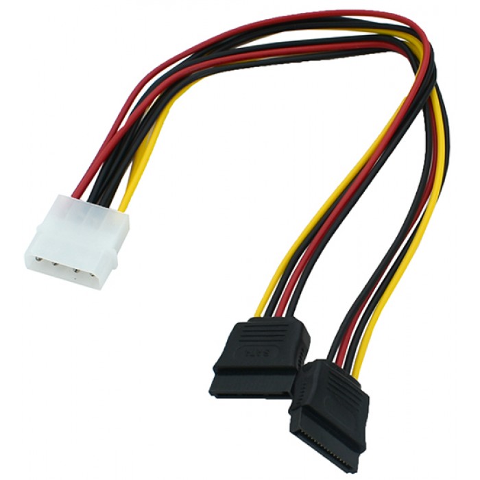 Конвертер Molex 4pin-2 x Sata power ,Cable internal SATA, for 2 HDD, Cablepert CC-SATA-PSY-0.3M