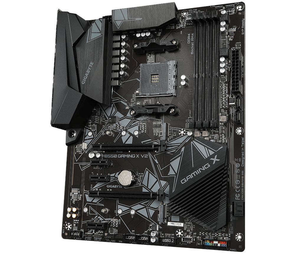 Мат.плата AMD Gigabyte B550 GAMING X V2, AM4, B550, 4xDDR4 3200MHz, 4xSATA3, 2xM.2, RAID, 1xDVI-D, 1