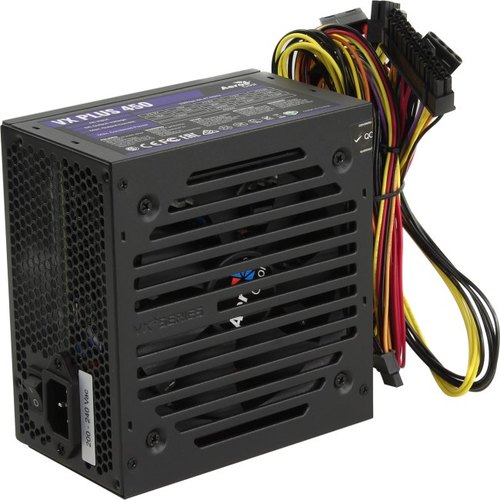 Блок питания Aerocool, VX PLUS 450 , 450W, ATX, (230V None-PFC), 20+4 pin, 4+4pin, 2*Sata, 2*Molex,