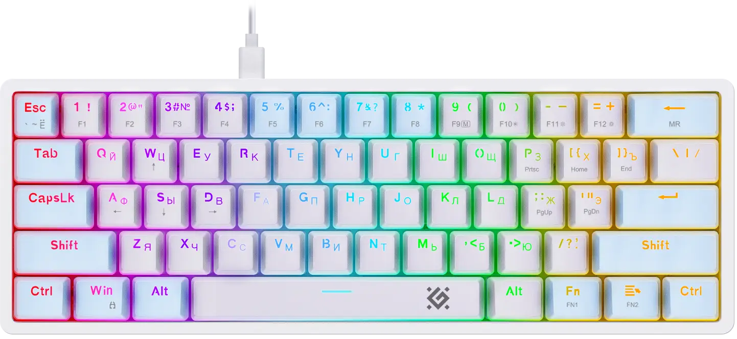 Клавиатура игровая механическая Defender Amox GK-585 RU белый