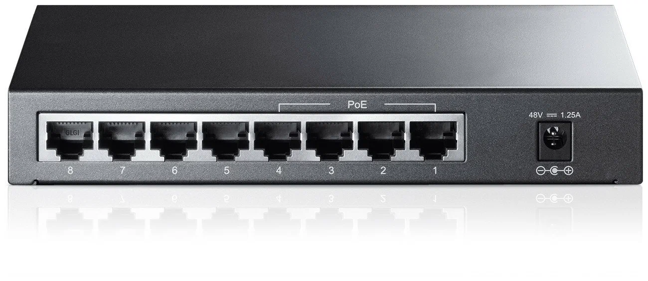 Коммутатор PoE  8-портовый Tp-Link TL-SF1008LP <8-port 10/100M (Порт1- Порт4 PoE IEEE 802.3af), бюдж