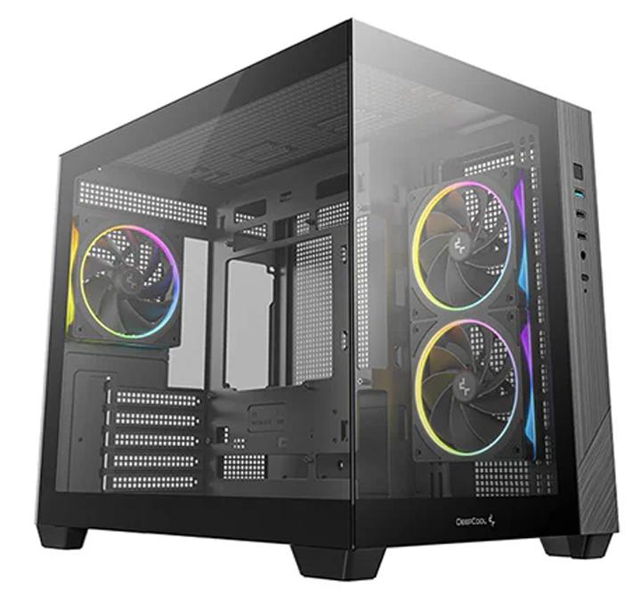 Кейс, Deepcool, CG330 3F R-CG330-BKNGM3-G, Micro ATX/Mini-ITX, USB 3.0/2.0*2, Audio+Mic, 3*120mm ARGB, Высота процессорного кулера до 163мм, Длина VGA