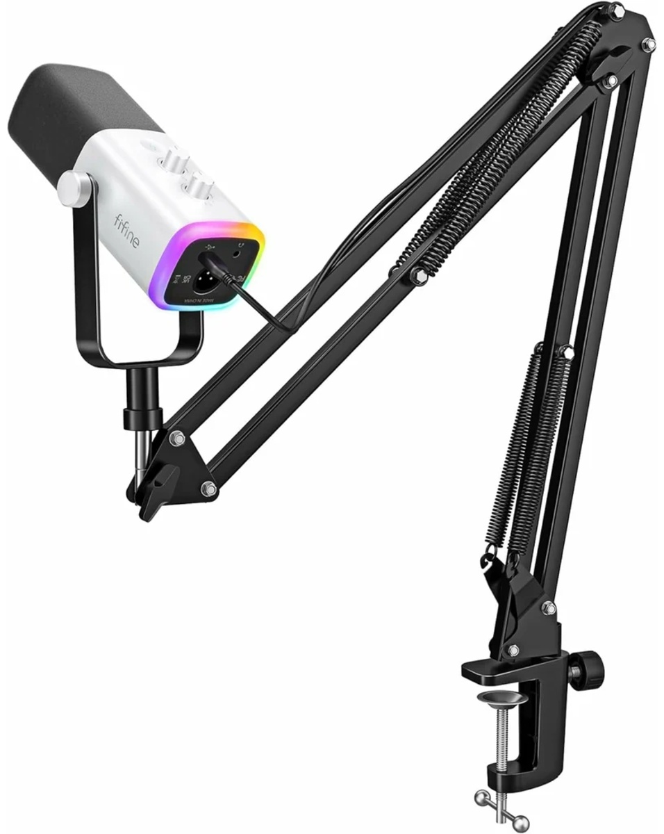 Набор Fifine AM8T (Микрофон USB, Fifine AM8 + пантограф), белый