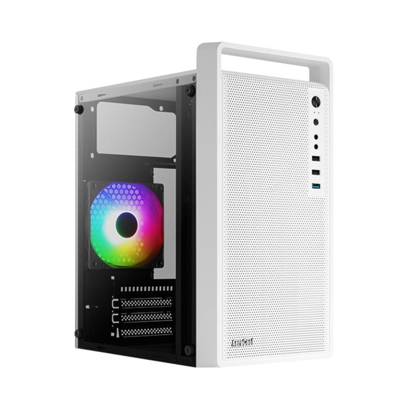 Кейс, Aerocool, CS-109-G-WT-v1, Micro ATX/mini-ITX, USB 1*3.0/2*2.0, HD-Audio+Mic, Кулер 120мм FRGB,