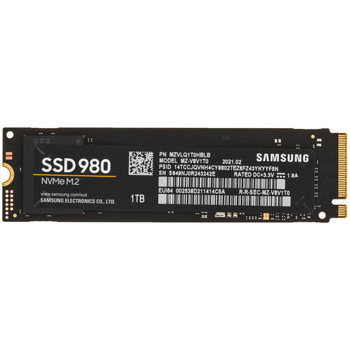 1 000 Gb SSD Samsung 980 NVMe M.2 2280 R3500Mb/s W3000MB/s MZ-V8V1T0BW