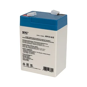 Батарея, SVC, AV5-12/S, Свинцово-кислотная 12В 5 Ач, Вес нетто: 1,58 кг, Размер в мм.: 90*70*107