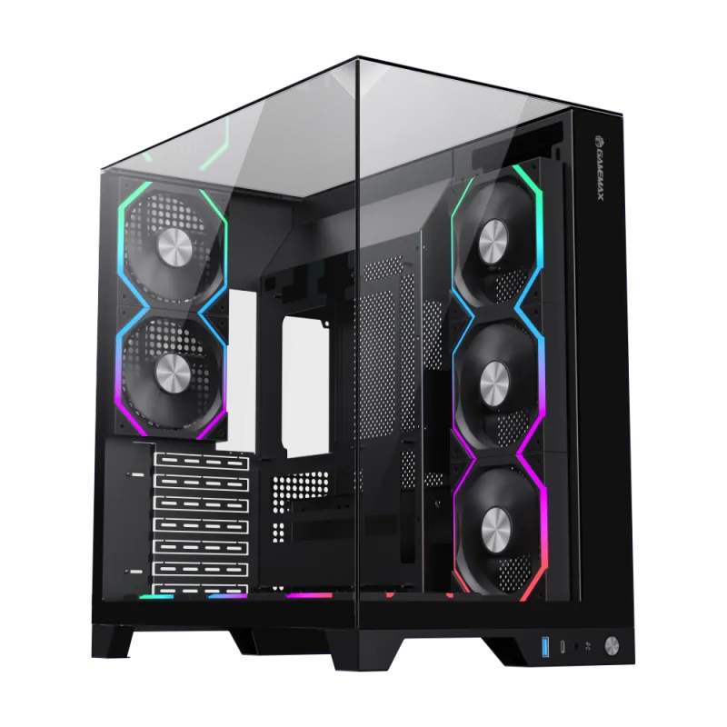 Корпус Gamemax, Infinity Pro BK, 9101-0000R0156, 14100903090, Mid Tower, ATX/m-ATX/ITX, USB 3.0*1/ Type-C*1/ HD Audio, 5*120мм ARGB вентиляторы, Высот
