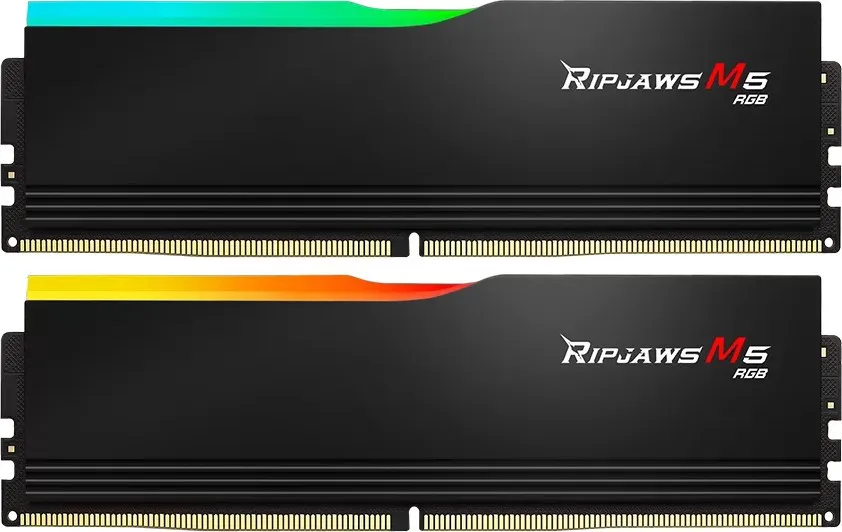 DDR5 G.Skill 48 Gb KIT RipJaws M5 RGB (AMD+Intel), F5-5200J4040A24GX2-RM5RK, DDR5, 48 GB, black ,DIMM kit (2x24GB)