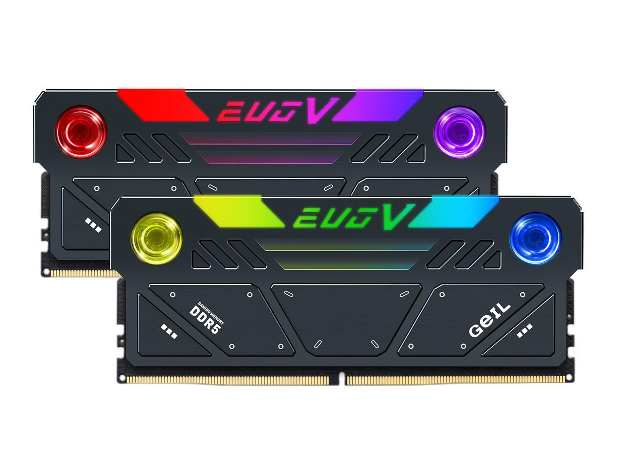 32 Gb DDR5 Geil Kit (2x16GB) EVO V RGB 8000Mhz DDR5 PC5-64000 GESG532GB8000C38ADC Black 32 Gb DDR5 Geil Kit (2x16GB) EVO V RGB 8000Mhz DDR5 PC5-64000 GESG532GB8000C38ADC Black