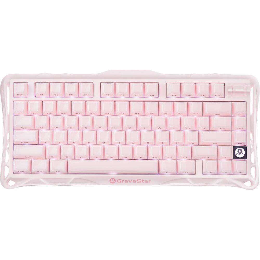 Клавиатура GravaStar Mercury K1, Sakura Pink, Mechanical, 79 keys EN, USB/BT/2.4GHz/ GS K1_P_PNK