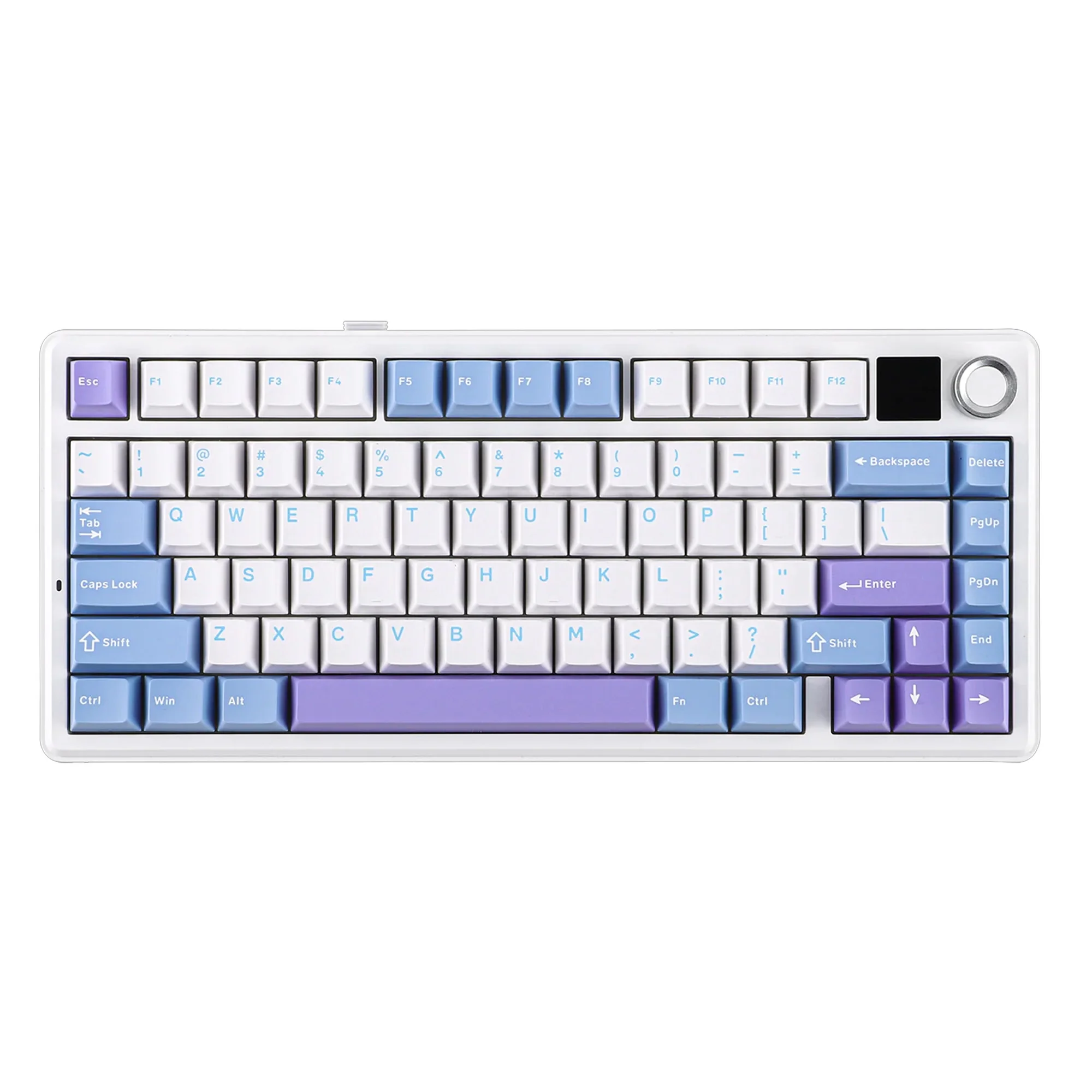 Клавиатура AULA F75 Blue+White+Purple, mechanical, Reaper switch, 80 keys EN/RU/KZ, 2.4/BT/cable