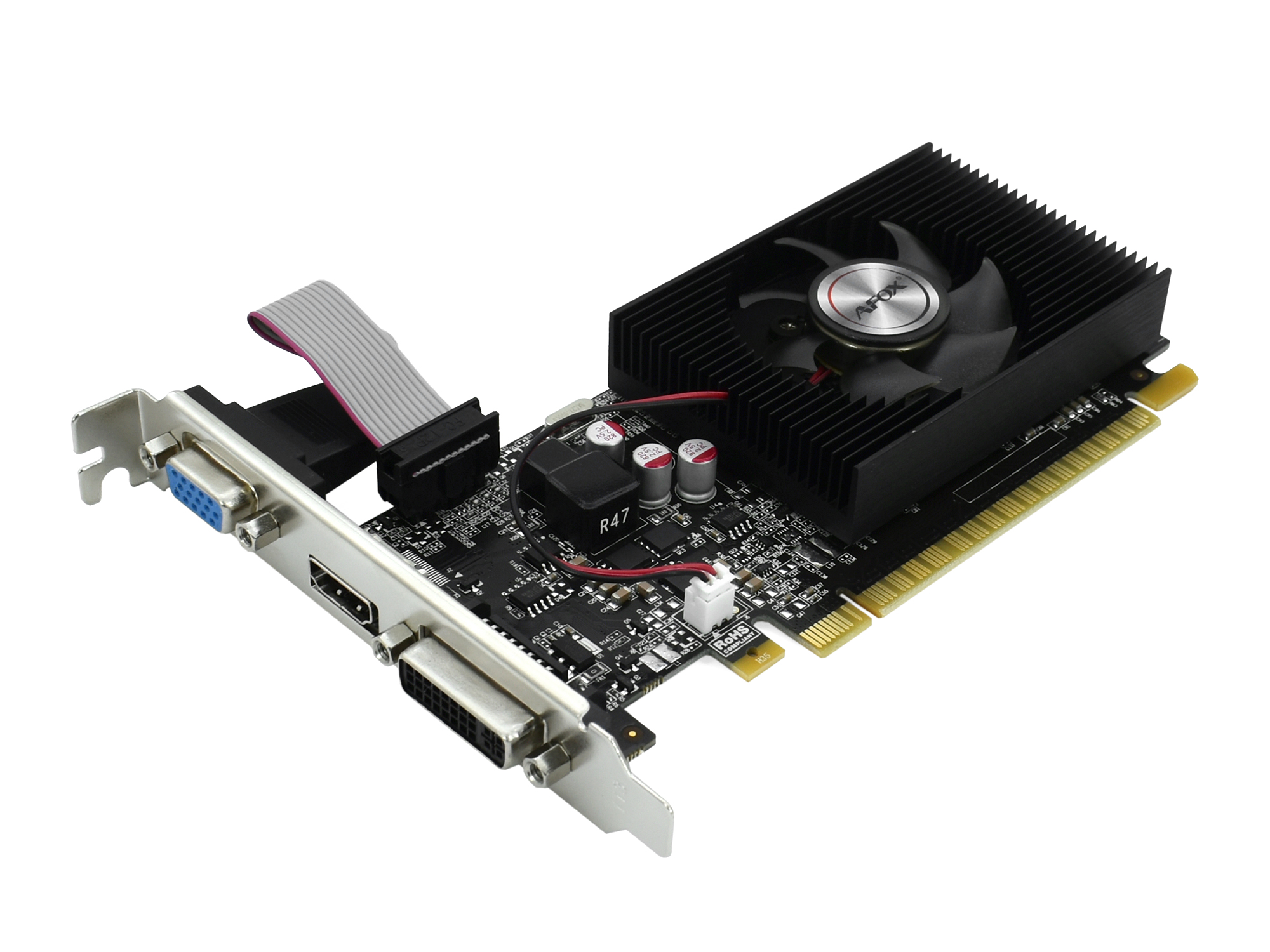 Видеокарта 2 Gb Afox GT610 [AF610-2048D3L7-V8], 2 GB ,SVGA PCI Express, GT 610 DVI/HDMI/VGA, DDR3/64