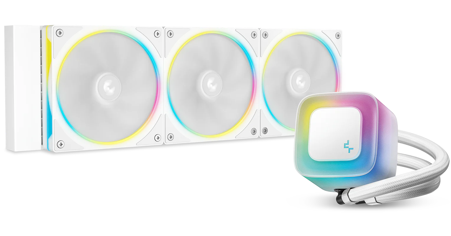 Кулер с водяным охлаждением, Deepcool, LE360 PRO WH R-LE360PRO-WHAMMC-G-1, Intel 1851/1700/1200/115х и AMD AM5/AM4/, TDP 300W, 3*120мм FL12 SE ARGB, 4