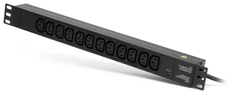 Сетевой фильтр, SHIP, 700512102, Для шкафов и стоек размера 19", 12 Розеток C13, 2 м, 10A, 2500W, Чё