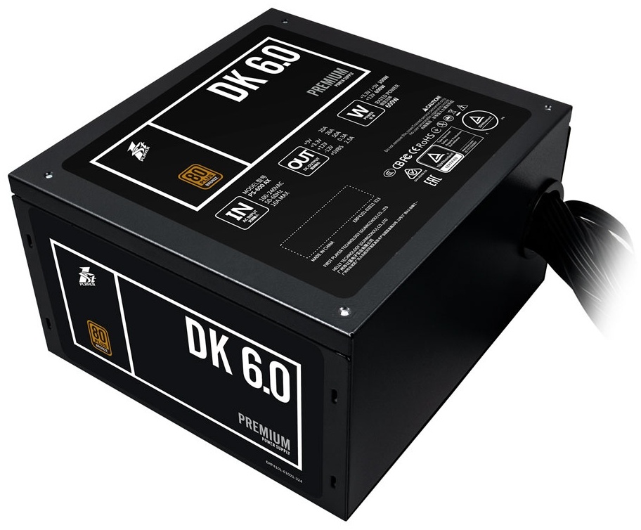 Блок питания ATX 1st Player DK PREMIUM (PS-600AX), 600W, box ,Power supply APFC, Japanese Capac