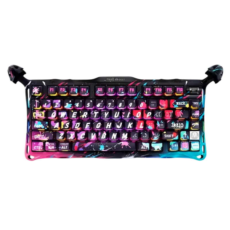 Клавиатура GravaStar Mercury V75 Pro, Neon Graffiti, Magnetic Switch, 79 keys EN/RU, USB cable/ GS V75 PRO_U_CG_BLK_RU