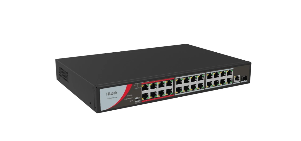 Коммутатор PoE неуправляемый HiLook NS-0326P-230(B) с 24 портами Fast Ethernet