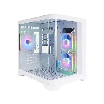 Компьютерный корпус, Huntkey, S900 White, Micro ATX/Mini-ITX, USB 1*3.0/2*2.0, HD-Audio+Mic, Кулер 5*12см ARGB, Высота процессорного кулера до 155 мм,