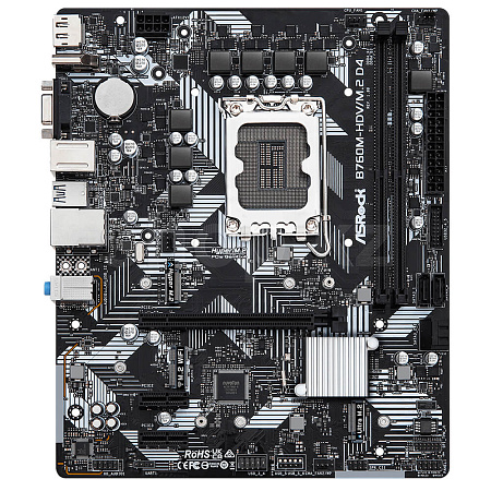 Мат.плата ASRock B760M-HDV/M.2 D4 LGA1700 2xDDR4 4xSATA RAID M.2 VGA HDMI DP mATX