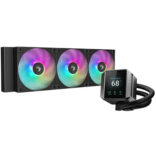 Кулер с водяным охлаждением, Deepcool, MYSTIQUE 360 ARGB R-LX750-BKADSNC-G-1, Intel 1700/1200/115х и AMD AM5/AM4/, TDP 250W, 2*120мм FD12 ARGB PWM, 60