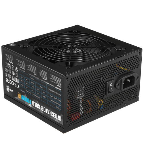 Блок питания, Aerocool, Integrator Gold 1000W, 1000W, ATX 3.0, Gold, APFC, 20+4pin, 2*4+4pin, 8*Sata