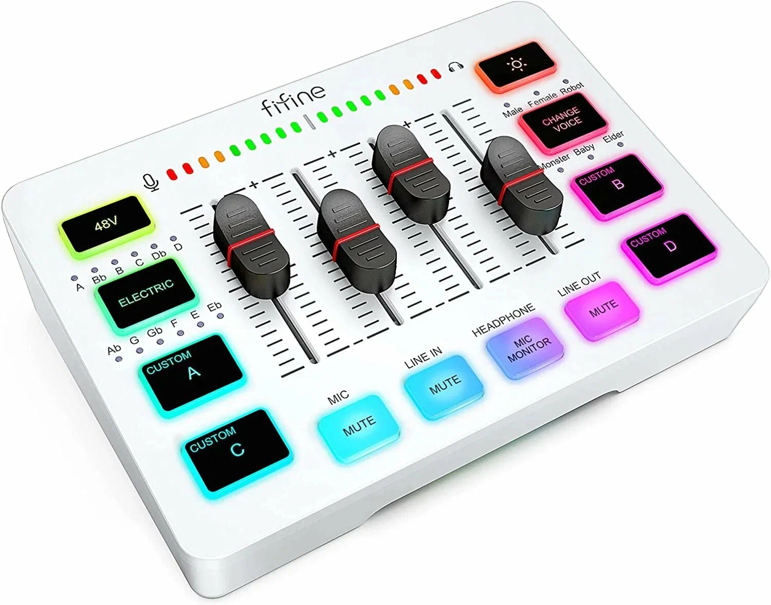 Звуковая карта для стриминга Fifine AMPLIGAME SC3, белая