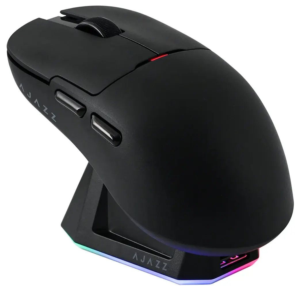 Мышь, Ajazz, AJ159/NLP/Black, AJ159 NL P, Оптическая, Сенсор Ajazz-T PAW3395, до 26000 DPI, 650 IPS, 6 кнопок, Беспроводная, USB, Bluetooth, NearLink,