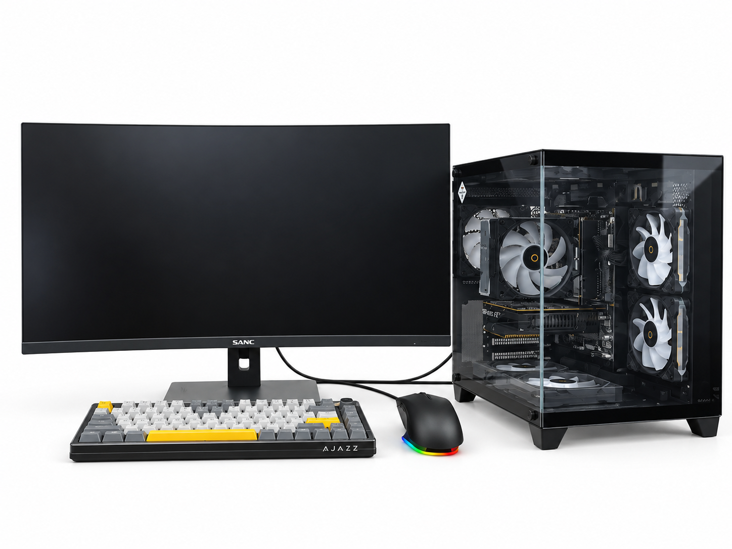 ИГРОВОЙ ПК с МОНИТОРОМ i5-12400F/B760M H/Delta A40/8 + 8 = 16 DDR4/1 Tb NVMe/RTX5050 8 Gb/S900/600W/27" Sanc 2K 200Hz/AK820/AJ159