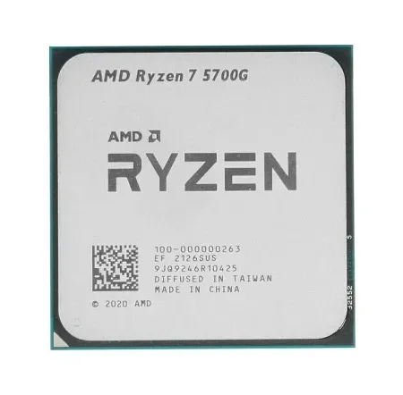 Процессор AMD Ryzen 7 5700G 3,8Гц (4,6ГГц Turbo) AM4 7nm 8/12/8 4Mb L3 16Mb 65W OEM