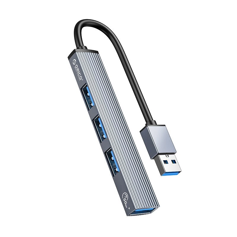 Расширитель USB Хаб ORICO AH-A13-GY-BP <USB A to USB3.0*1, USB2.0*3, 88*15*7.5mm>