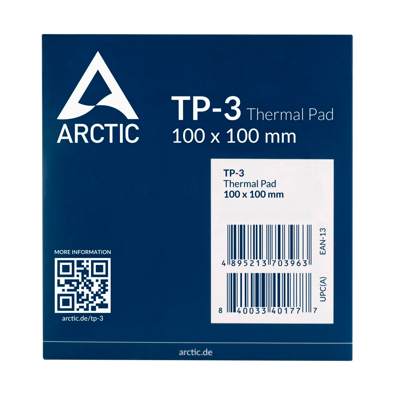 Термопрокладка ARCTIC TP-3, ACTPD00052A, 100x100х0.5mm, 3.4g/cm3