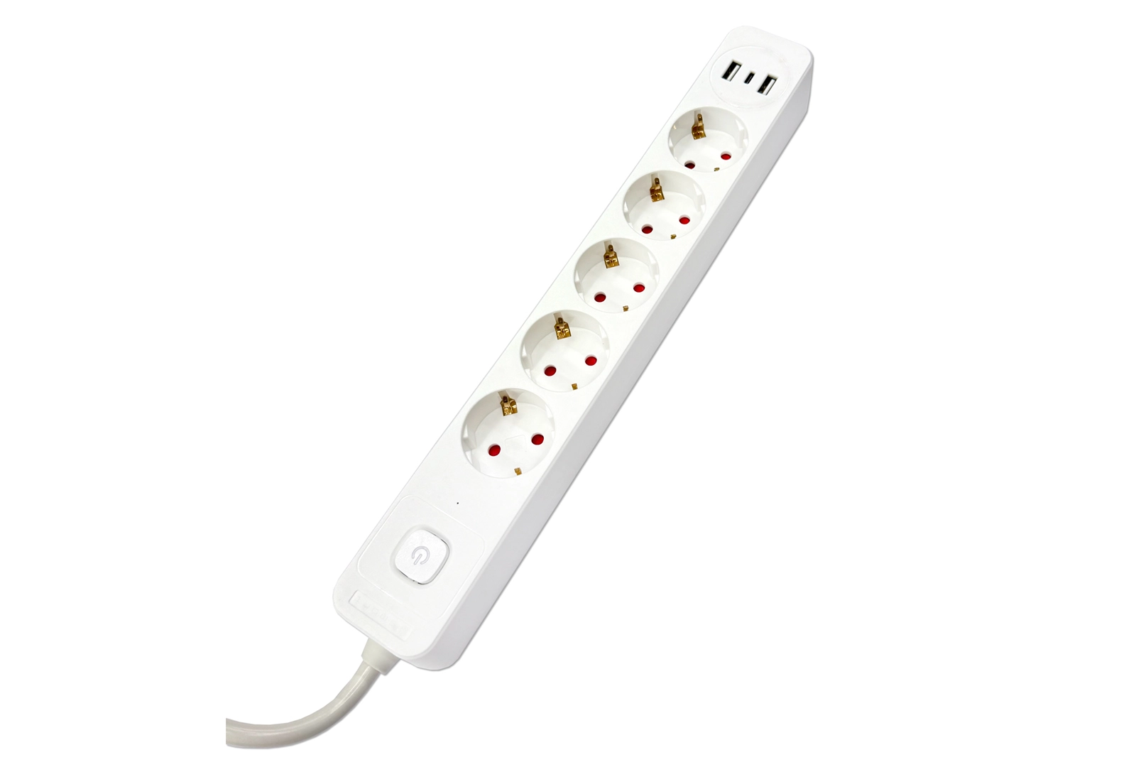 Сетевой фильтр S SMART SM-GS05BK3U-5M ϟ <белый, 16А, 5роз, 5М, EU, 2*USB, Type-C>