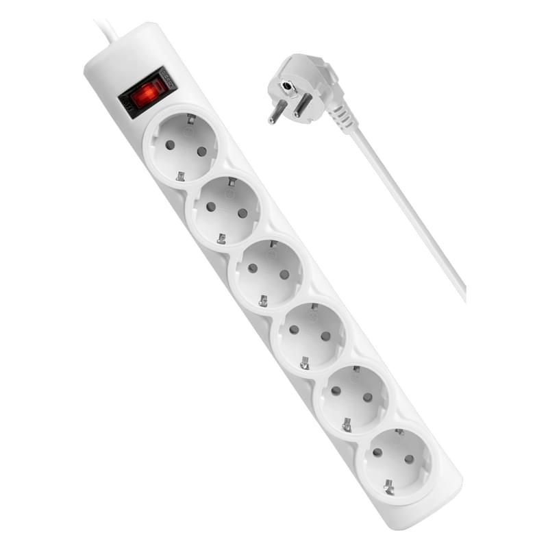 Сетевой фильтр Defender DFS 155 - 5,0 М, 6 розеток, белый